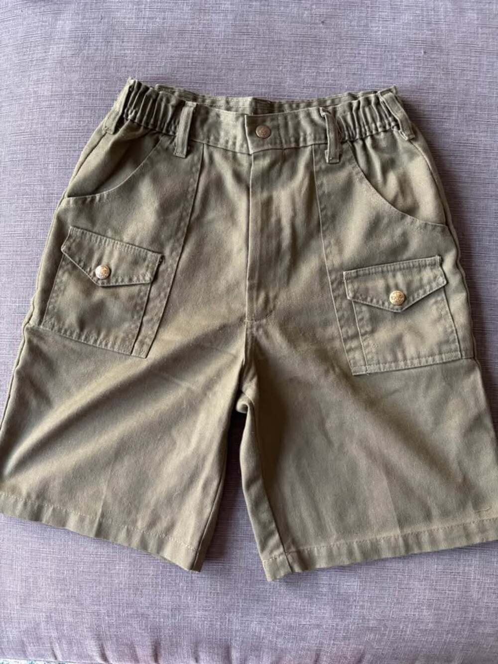 Vtg 80s/90s Boy Scout Twill Utility Cargo Shorts Green Size 14 / Waist 27